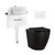 Swiss Madison St. Tropez Back-to-Wall Toilet Bundle 0.8/1.6 GPF Dual Flush - Matte Black with White Flush Plate - SM-WT0803MB