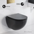 Swiss Madison St. Tropez Wall-Hung Toilet Bundle 0.8/1.6 GPF Dual Flush - Matte Black with Brass Flush Plate - SM-WT0802MB