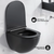 Swiss Madison St. Tropez Wall-Hung Toilet Bundle 0.8/1.6 GPF Dual Flush - Matte Black with Brass Flush Plate - SM-WT0802MB