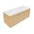 Swiss Madison Classe 48" Wall-Mounted Bathroom Vanity - Natural Oak with White Double Basin Sink Top - SM-BV2807NO-D