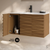Swiss Madison Cascade 36" Wall-Mounted Bathroom Vanity - Brown Oak with White Sink Top - SM-BV8602BO