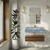 Swiss Madison Avancer 36" Wall-Mounted Bathroom Vanity - Brown Oak with Blue Celeste Sink Top - SM-BV4904BO