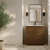 Swiss Madison St. Tropez 36" Freestanding Bathroom Vanity - Brown Oak with White Sink Top - SM-BV0802BO