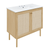 Swiss Madison Classe 36" Freestanding Bathroom Vanity - Natural Oak with White 3-Hole Widespread Sink Top - SM-BV663NO-3
