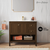 Swiss Madison Chateau 36" Freestanding Bathroom Vanity - Brown Oak with White Sink Top - SM-BV0602BO