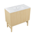 Swiss Madison Bosse 36" Freestanding Bathroom Vanity - Natural Oak with White 3-Hole Widespread Sink Top - SM-BV8802NO-3