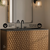 Swiss Madison Bosse 36" Freestanding Bathroom Vanity - Brown Oak with Black 3-Hole Widespread Sink Top - SM-BV8802BO-3MB