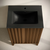 Swiss Madison Troyes 24" Freestanding Bathroom Vanity - Brown Oak with Black Sink Top - SM-BV3401BO-MB