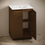 Swiss Madison St. Tropez 24" Freestanding Bathroom Vanity - Brown Oak with White 3-Hole Widespread Sink Top - SM-BV0801BO-3W