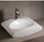 Whitehaus WHKN1098 23 5/8" Isabella Wall Mount Bathroom Sink With Integrated Oval Bowl & Overflow & Single Faucet Hole & Rear Center Drain - White
