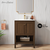 Swiss Madison Chateau 24" Freestanding Bathroom Vanity - Brown Oak with White Sink Top - SM-BV0601BO