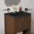 Swiss Madison Chateau 24" Freestanding Bathroom Vanity - Brown Oak with Black Sink Top - SM-BV0601BO-MB