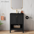 Swiss Madison Chateau 24" Freestanding Bathroom Vanity - Black Oak with Black Sink Top - SM-BV0601AO-MB