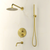 Swiss Madison Ivy 1.8 GPM Wall Mount Fixed Shower Head with Hand Sprayer and Tub Filler - Brushed Gold, Valve Included - SM-SH0901BG