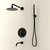 Swiss Madison Ivy 1.8 GPM Wall Mount Fixed Shower Head with Hand Sprayer and Tub Filler - Matte Black, Valve Included - SM-SH0901MB