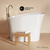 Swiss Madison Cascade II 48" Single Slipper Japanese Soaking Freestanding Bathtub - Matte White, Stool Included - SM-FB5901MW