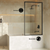 Swiss Madison  Pierre 34" x 58" Framed Fixed 3/8 in. (10mm) Clear Tempered Glass Tub Door with Black Matte Frame - SM-TD2701MB