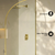 Swiss Madison  Demi 34" x 76" Framed Fixed 3/8 in. (10mm) Clear Tempered Glass Shower Door with Gold Brushed Frame - SM-SD8901BG