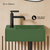 Swiss Madison  Lisse 16" Concrete Rectangle Wall-Mounted Sink with Left Side Faucet Mount - Matte Royal Green - SM-WS6301RR