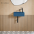 Swiss Madison  Lisse 16" Concrete Rectangle Wall-Mounted Sink with Right Side Faucet Mount - Matte Royal Blue - SM-WSC111RU