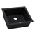 Ruvati 21 x 18 inch Granite Composite Quartz Undermount Single Bowl Kitchen Sink - Midnight Black - RVG2021BK