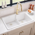 Ruvati 33 x 22 inch epiGranite Drop-in Topmount Granite Composite Quartz Double Bowl Kitchen Sink - Arctic White - RVG1347WH