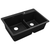 Ruvati 33 x 22 inch epiGranite Drop-in Topmount Granite Composite Quartz Double Bowl Kitchen Sink - Midnight Black - RVG1347BK