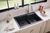 Ruvati 33 x 22 inch epiGranite Drop-in Topmount Granite Composite Quartz Double Bowl Kitchen Sink - Midnight Black - RVG1347BK