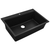 Ruvati 33 x 22 inch epiGranite Drop-in Topmount Granite Composite Quartz Single Bowl Kitchen Sink - Midnight Black - RVG1083BK