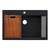 Ruvati 33-inch Drop-in Topmount Workstation Granite Composite Quartz Kitchen Sink - Midnight Black - RVG1303BK