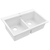 Ruvati 33-inch Drop-in Topmount Workstation 50/50 Double Bowl Granite Composite Quartz Kitchen Sink - Arctic White - RVG1343WH