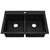 Ruvati 33-inch Drop-in Topmount Workstation 50/50 Double Bowl Granite Composite Quartz Kitchen Sink - Midnight Black - RVG1343BK