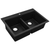 Ruvati 33-inch Drop-in Topmount Workstation 50/50 Double Bowl Granite Composite Quartz Kitchen Sink - Midnight Black - RVG1343BK