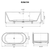 Ruvati 59-inch Fluted Freestanding Soaking Bathtub epiStone Solid Surface Modern Matte White - RVB6799WH