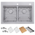 Ruvati 33-inch Drop In Topmount 50/50 Double Bowl Workstation 16 Gauge Stainless Steel Kitchen Sink - RVM5232