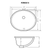 Ruvati 13 x 11 inch Undermount Bathroom Sink White Oval Porcelain Ceramic with Overflow - RVB0613