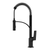 Ruvati Seneca Matte Black Single Handle Pull Down Kitchen Faucet Spiral Pro Style with Pre-Rinse Spray Hose - RVF1236MB