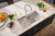 Ruvati Vestia Single Handle Pull Down Kitchen Faucet Knurling Contemporary with Sprayer in Stainless Steel - RVF1237BN