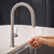 Ruvati Vestia Single Handle Pull Down Kitchen Faucet Knurling Contemporary with Sprayer in Stainless Steel - RVF1237BN