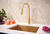Ruvati Vestia Single Handle Pull Down Kitchen Faucet Knurled Modern Arc with Sprayer in Brushed Gold - RVF1237SG