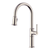 Ruvati Idris Single Handle Pull Down Kitchen Contemporary Art Deco Faucet with Sprayer in Stainless Steel - RVF1239BN