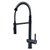 Ruvati Seneca Single Handle Pull Down Spiral Spring Kitchen Faucet with Sprayer in Matte Black - RVF1243MB