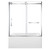 Kingston Brass 60" Acrylic Rectangular 3-Wall Alcove Tub Combo with Tub Door (Right Hand Drain), White/Polished Chrome - KVTAP603222R1