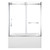 Kingston Brass 60" Acrylic Rectangular 3-Wall Anti-Skid Alcove Tub Combo with Tub Door (Right Hand Drain), White/Polished Chrome - KVTAP6031R22T1