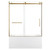 Kingston Brass 60" Acrylic Rectangular 3-Wall Anti-Skid Alcove Tub Combo with Tub Door (Left Hand Drain), White/Brushed Brass - KVTAP603216L7