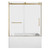 Kingston Brass 60" Acrylic Rectangular 3-Wall Alcove Tub Combo with Tub Door (Left Hand Drain), White/Brushed Brass - KVTAM6032L217