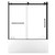 Kingston Brass 60" Acrylic Rectangular 3-Wall Alcove Tub Combo with Tub Door (Left Hand Drain), White/Matte Black - KVTDE603121L0