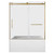 Kingston Brass 60" Acrylic Rectangular 3-Wall Anti-Skid Alcove Tub Combo with Tub Door (Right Hand Drain), White/Brushed Brass - KVTAM6032R22D7