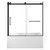 Kingston Brass 60" Acrylic Rectangular 3-Wall Alcove Tub Combo with Tub Door (Right Hand Drain), White/Matte Black - KVTAP6032R220