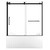 Kingston Brass 60" Acrylic Rectangular 3-Wall Alcove Tub Combo with Tub Door (Right Hand Drain), White/Matte Black - KVTDE603121R0